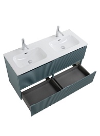 BelBagno Тумба с раковиной Uno 120 с 2 чашами подвесная Голубой матовый с раковиной CZR-8073-120-2 – фотография-5